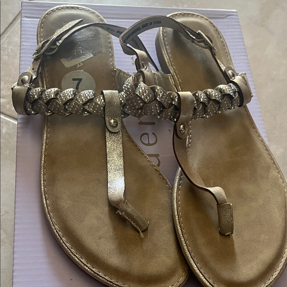 Gold Braided Sandals